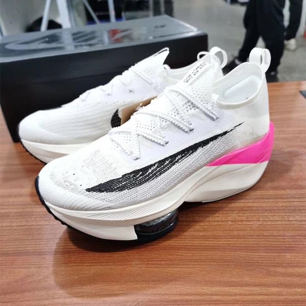 

Белый фиолетовый Zoomx Alphafly Next% кроссовки углеродного волокна пластины мужские женские дышащие спортивные кроссовки размер EU36-45 лучшее качество с коробкой