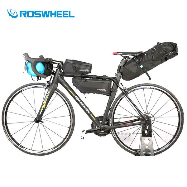 

roswheel bicycle bag waterproof mtb road bike saddle bag cycling front frame tube handlebar bags bike accessories