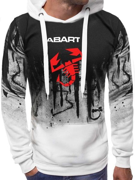 

hoodies men abarth car logo print sweatshirt spring autumn gradient men hoodie hip hop harajuku casual hoody tracksuit p