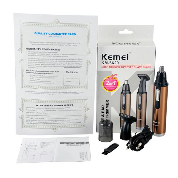 

kemei km-6629 meilleure facon de couper les poils du nez trimmer safe face care shaving trimmer for nose trimer hairclippersshop vujcm