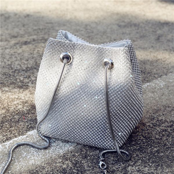 

bucket woman diagonal small bag rhinestone chain summer 2020 dinner full diamond