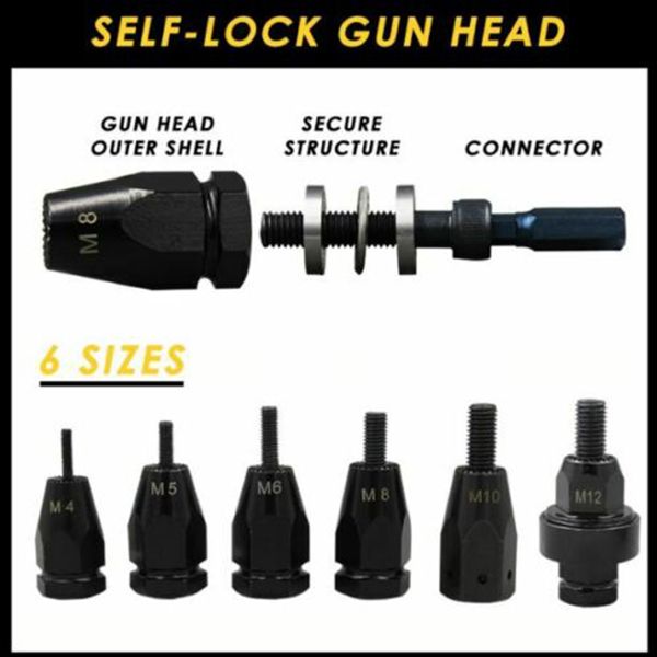 

new portable rivet guns head /nut caps tools kit for working constructing xoa88