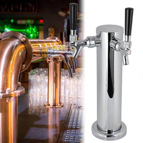 

hign quality stainless steel beer tower faucet double-headed tap easy installation beer faucet column bar accessories