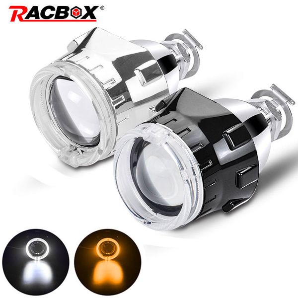 

2.5 inch lhd / rhd bi xenon projector lens with sliver / black mask led angel eyes for h7 h4 socket headlights use h1 hid bulbs