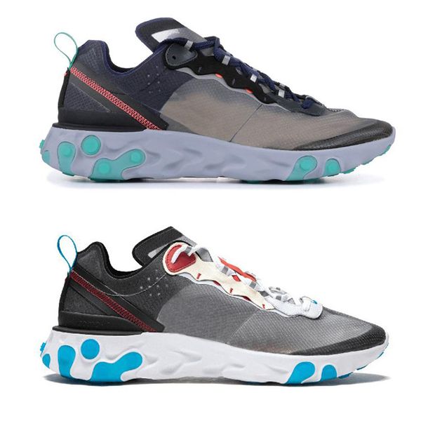 

nike react element 87 мода и дешевые мужские и женские уличные туфли классический противоскользящий дизайн подушки модные удобные спортивные, Black