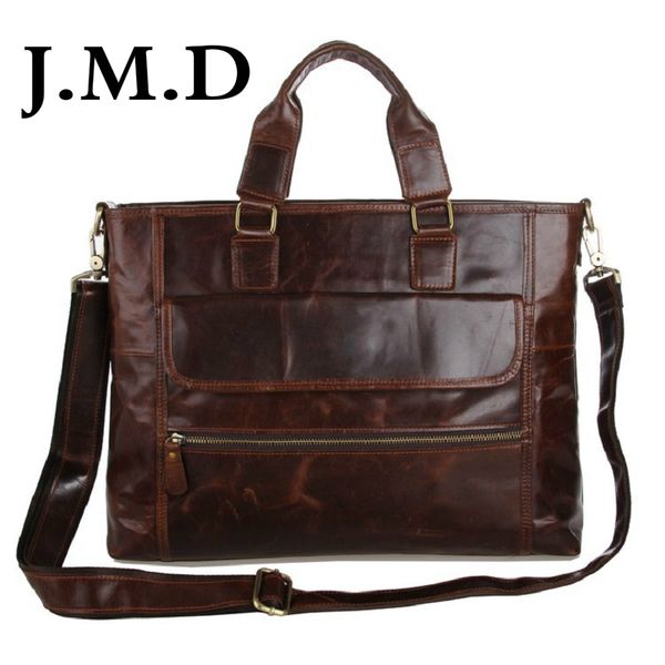 

j.m.d classical genuine leather men's coffee shoulder messenger bag cross body purse briefcases sell 7212