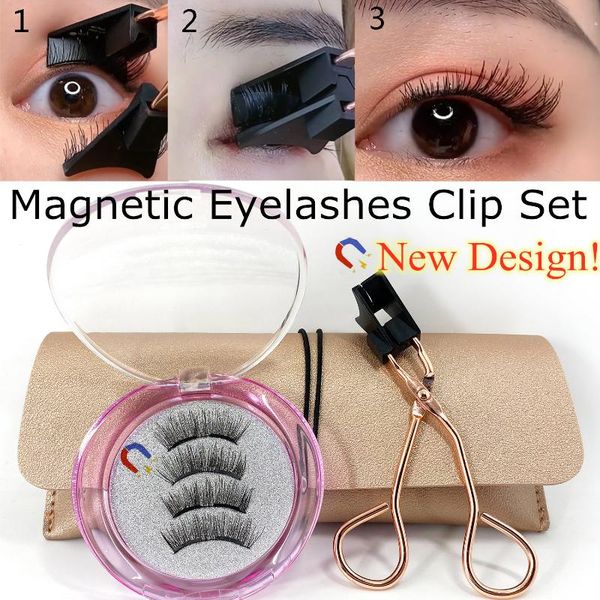 

false eyelashes 1 set magnetic applicator clip no glue need easy apply handmade reusable dual magnets eyelash