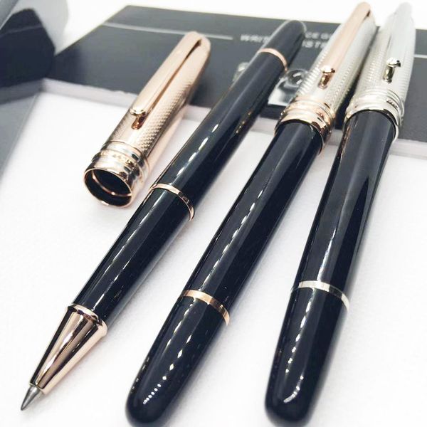 

163 mt pen ballpoint pen black wave series resin and metal rosegold/ golden / silver clip, Blue;orange