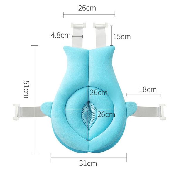 

cartoon portable baby shower bath tub pad non-slip bathtub mat newborn safety security bath support cushion foldable soft pillow
