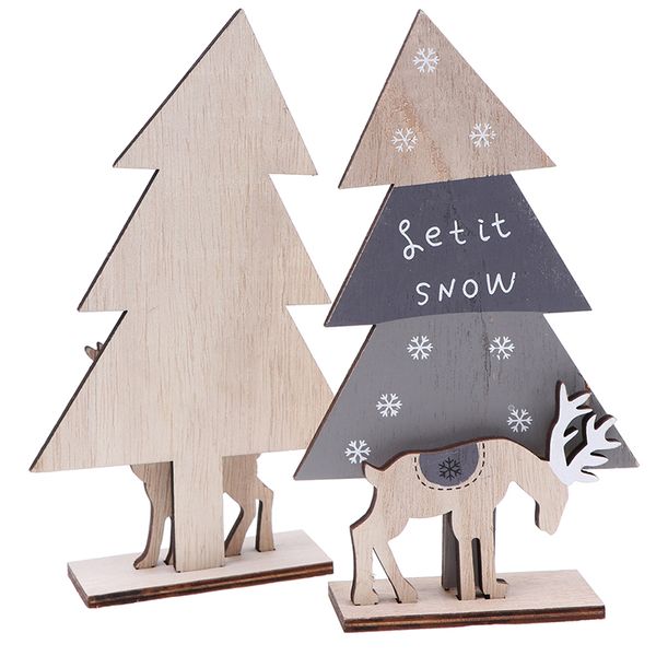 

home xmas party holiday decoration christmas tree elk stitching deskarrangements wooden mini letter tree printing ornaments