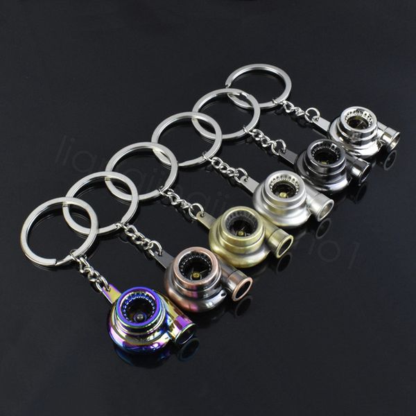 

turbo keychain automobile modification turbocharger engine shaped metal key chain car keying holder car styling decor party gift ffa3375, Silver