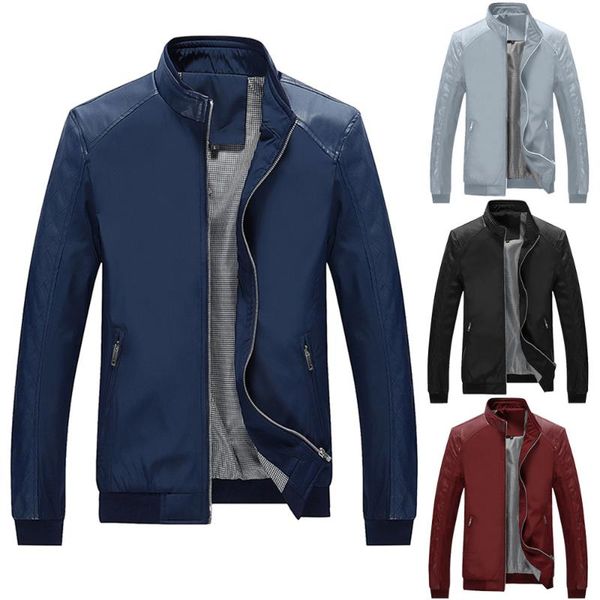

men jackets fashion men autumn casual leather jacket streetwear slim coat male outerwear jacket black men's clothing yl5, Black;brown