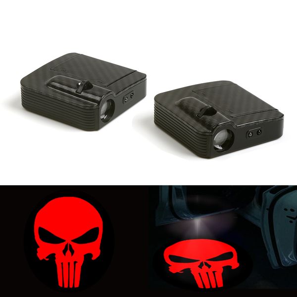 

2pcs car door welcome light projector logo for punisher skull lamp