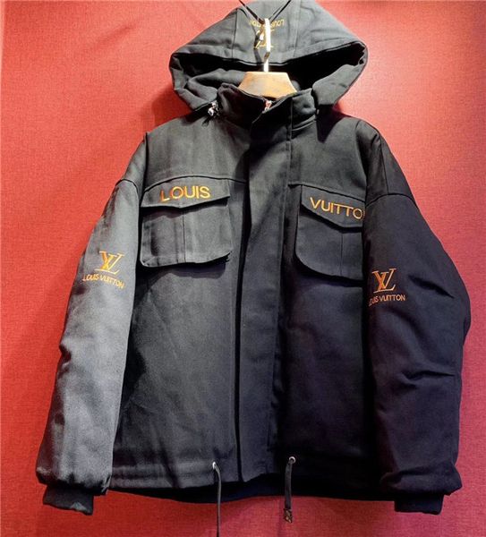 

19fw new luxurious brands design monogram jeans cotton hooded windbreaker coat men women outdoor streetwear sweatshirt jackets, Blue;black