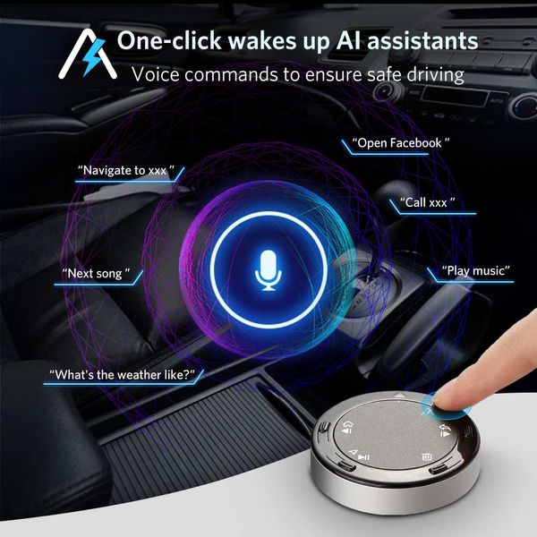 

Tsumbay Ai01 TouchAI Bluetooth Hands Free Car Kit Беспроводной автомобильный контроль для смартфона Музыкальный плеер Навигация Универсальный