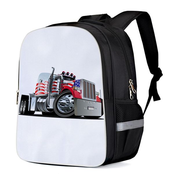 

flag truck backpacks school bag child book bag sports bags bottle side pockets school student silver edge