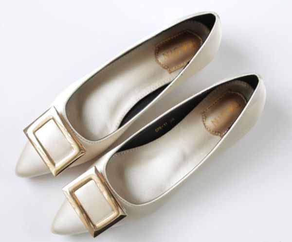 

2019 silk and satin women's shoes in spring and autumn with new style flat bottom pointed end @302641, Black