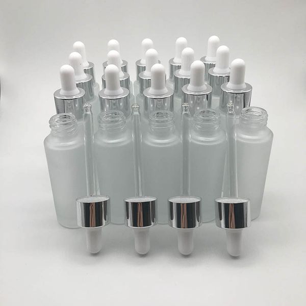 

frost glass dropper bottle 30cc 30ml pipette dropper vial 1oz glass sample mini container with white black cap