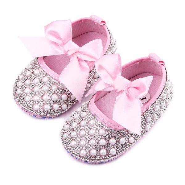 

tongyouyuan crystal girl princess shoes handmade bling beads first walker baby girl shoes