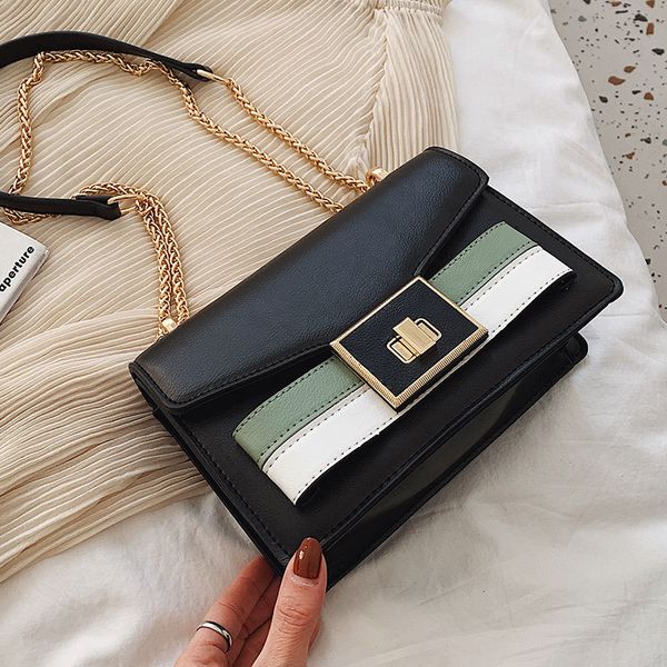 

elegant hit color crossbody bag for women 2020 new female shoulder bags pu leather handbags messenger bags for girl