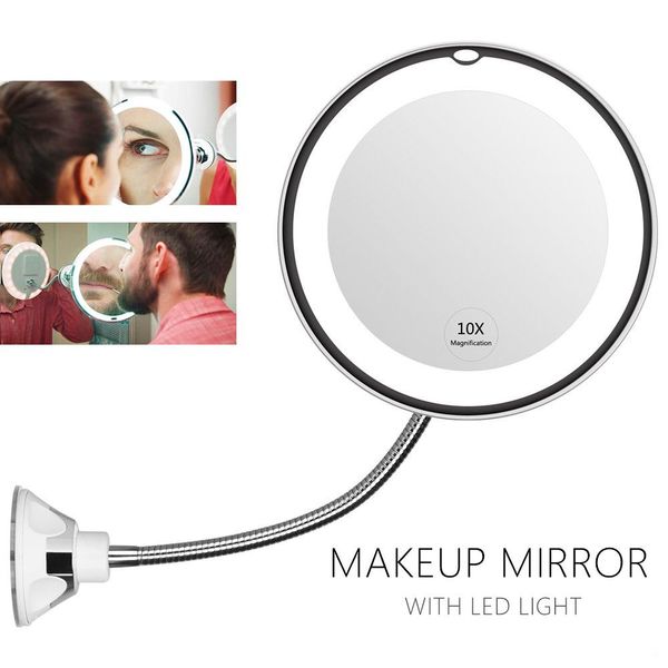 2020 360 Degree Flexible Lighted Makeup Mirror 10x Magnifying 2020 360 Degree Flexible Lighted Makeup