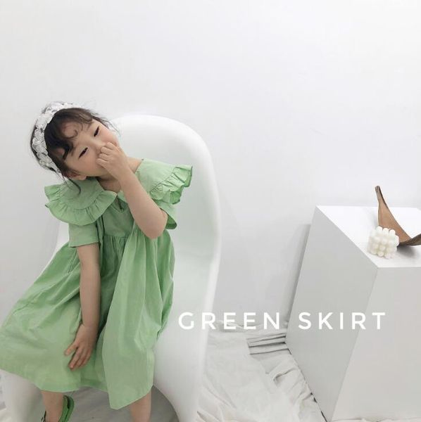 

2020 new girls dress summer cotton fashion girls dresses 2-7 years h278, Red;yellow