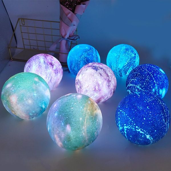 4 luzes led criativas novas luzes de sonho estrelas luzes 3D impressão Color Lâmpada de lua Crianças Luz de Natal Brinquedos T2I5676