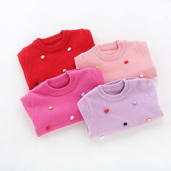

2020 new winter children sweaters 2-6years girls' sweaters 8017, White
