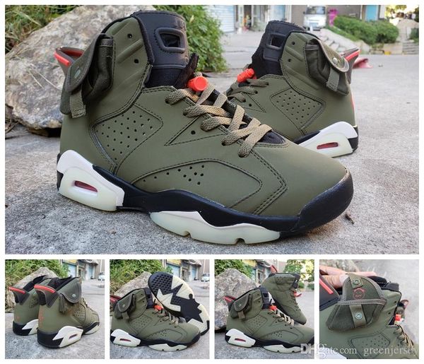 

новый прибывший travis scotts 6 1 og cactus jack army green men дизайнерская баскетбол обувь 6s спортивные кроссовки размер 40-47