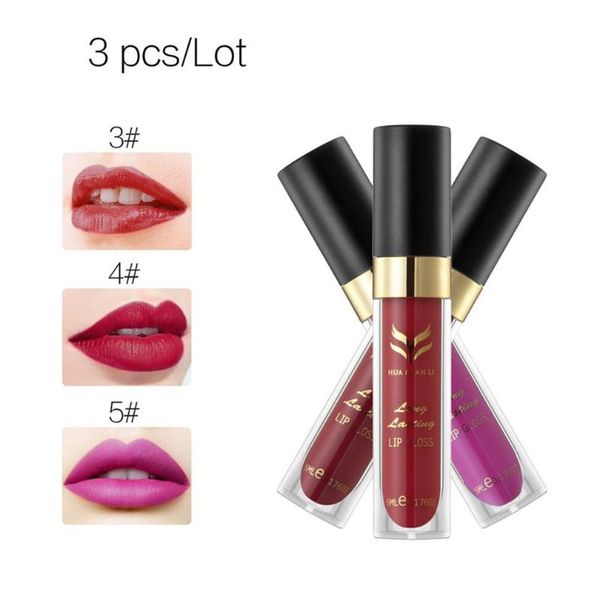 

huamianli 3pcs/set natural matte lip gloss lipstick long lasting women lip makeup lipstick makeup set cosmetic tools