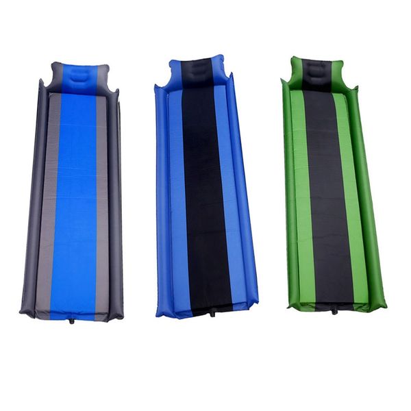 

outdoor camping automatic air mattress portable single pillow mattress automatic inflatable sponge camping mat thickening moistu