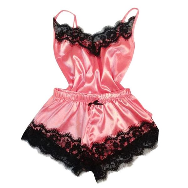 

2pc lingerie женщины babydoll nightdress nightgown пижамы нижнее белье износа установить прозрачные пижамы сна для женщин, Black;red