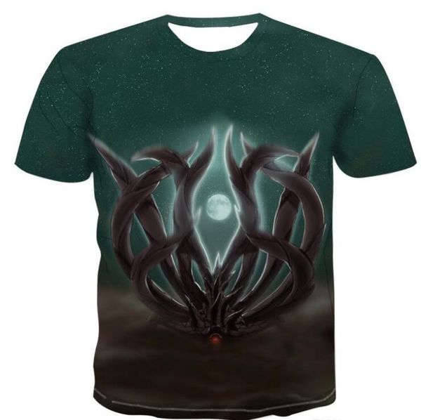 

2019 summer 3d print naruto printing short sleeve shirt fashion latest mens t-shirt casual breathable t-shir, White;black
