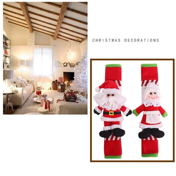 

2pcs / set santa олодилник Ѭђка covers микѬоволнова пе двеѬи олодилник Ѭђка набоѬ