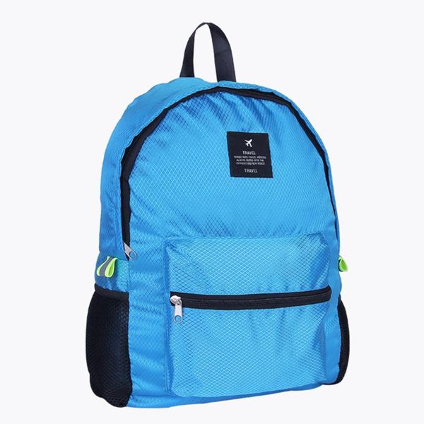 

travel hiking large capacity foldable adjustable stap backpack nylon zipper outdoor camping