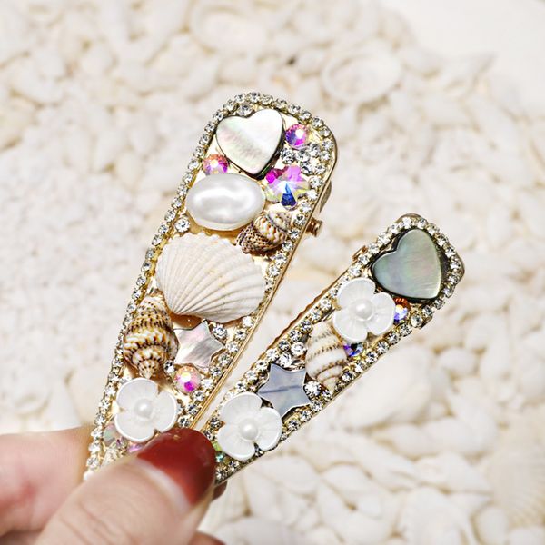 

2019 summer beach shell pearl hairpins starfish hair clips for girls barrettes hairgrips headwear women hair accessories