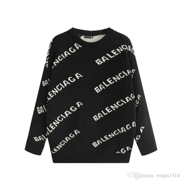 

2019 new latest designer autumn winter mens sweater classic fashion pullover men brand crew neck clothing with 38, White;black
