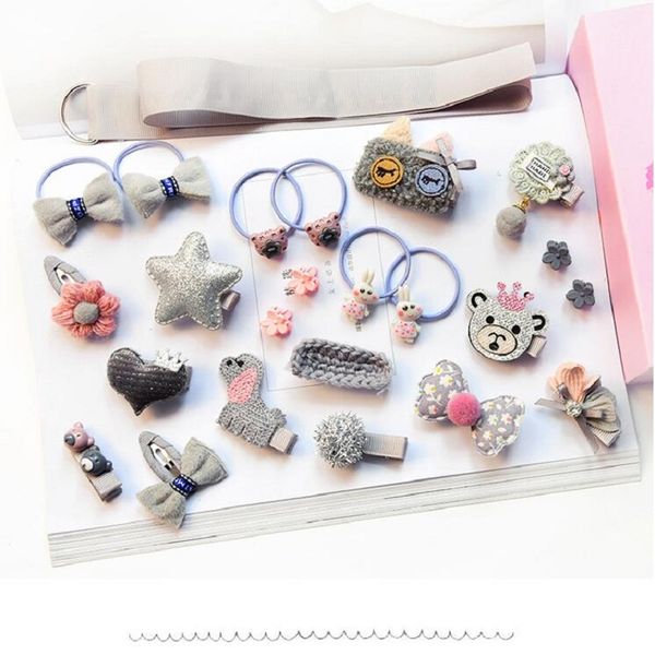 

клипы 24pcs волосы младенца мультфильм оголовье симпатичные лук дети цветов шпилька barrettes головные уборы аксессуары для волос no box, Slivery;white