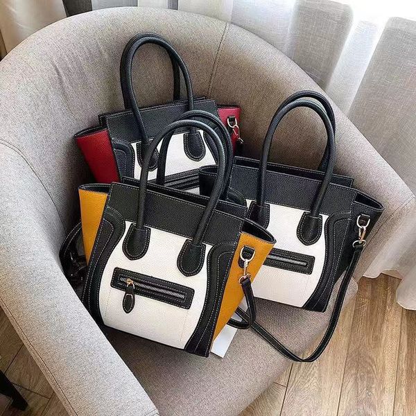 

chispaulo новая мода дамы мешок руки с улыбайтесь вскользь bucket bag pu leather tote сумки для женщин офиса