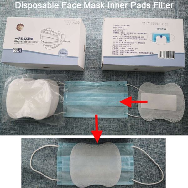 

50 pcs/box disposable facial pad non-woven haze mask replacement universal protective replaceable pm2.5 masks filter health