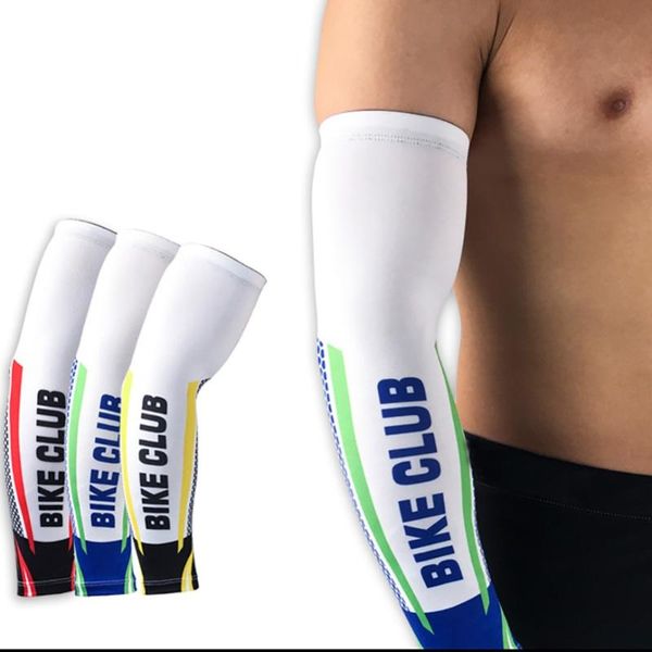 

1 pair men cycling running uv sun protection cuff cover protective arm sleeve cool bike bicycle sport arm warmers sleeves, Black