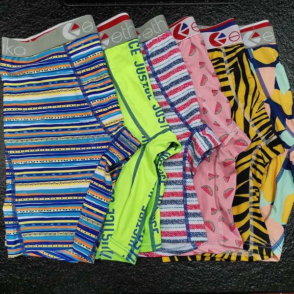 

color random men's underwear boxers brief trunk hip hop rock underwear skateboard street fashion streched premium cotton quick dry, Black;white