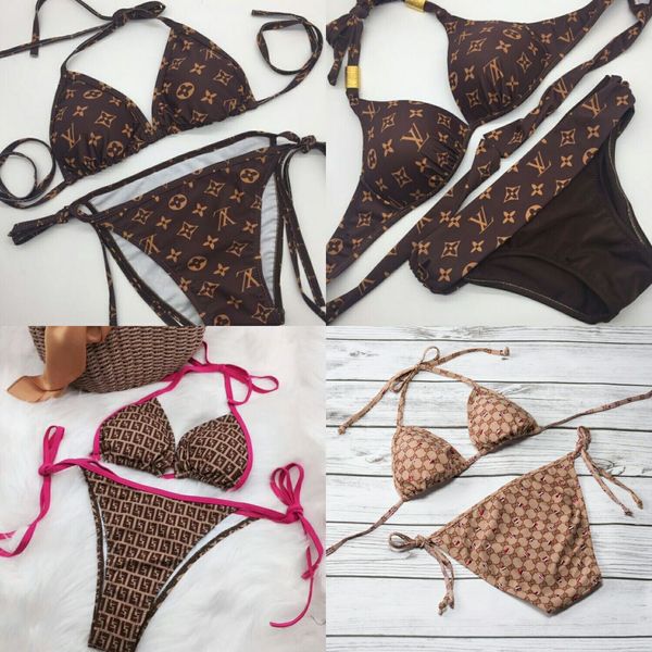 

women two piece outfits the new classic fashion pattern designer swimsuit bikini pop print lady bikini swimsuit, White;black