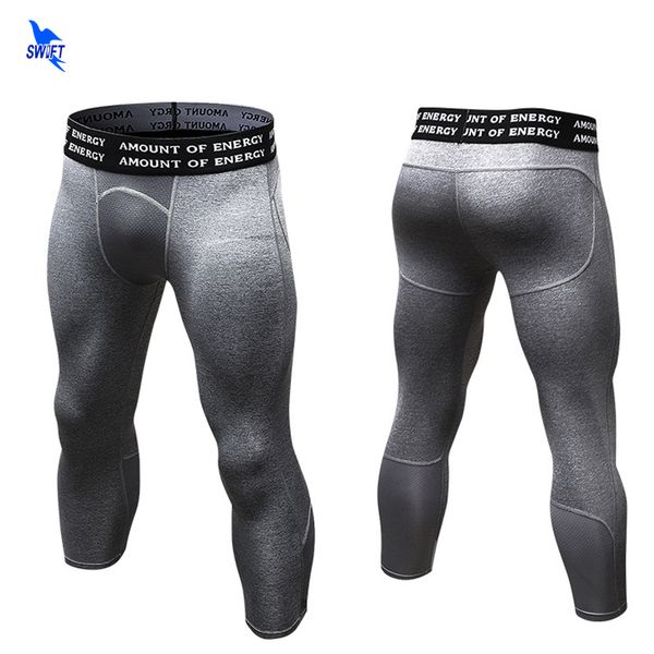 

brand fashion luxury designer men 2020 running 3/4 compression pants men athletic fitness training clothing mens tights trousers quick dry s