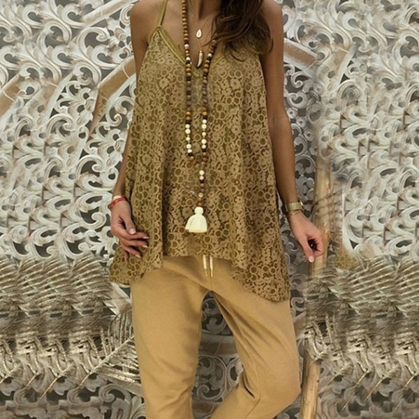 

summer women t shirt new deep v neck lace sleeveless camis t shirt off shoulder backless solid color female cloths, White