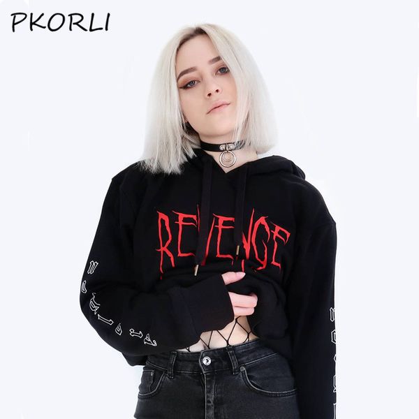 

pkorli revenge no glory hoodie womene black tumblr inspired aesthetic anti social pale pastel grunge aesthetics hoodies y190812