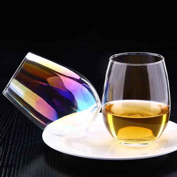 

20oz lead cry tal egg cup wine gla tumbler modern large capacity ion plated rainbow tran parent hou ehold mma1747 48pc