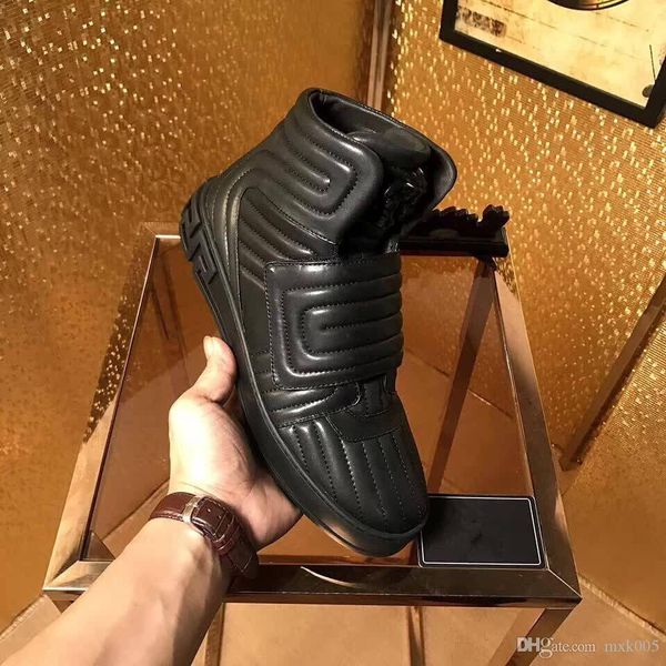 

new sell red arrivla fashion mens medusa side zipper sheet metal kanye westcasual shoes size 38-46 hk02, Black