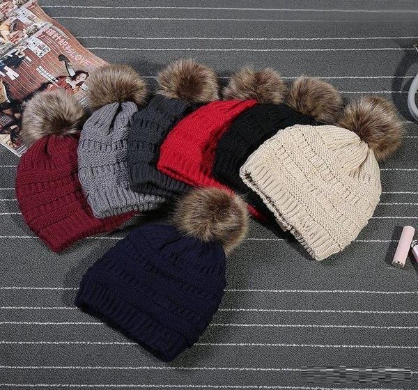 

Kid adult thick warm winter hat for women oft tretch cable knitted pom pom beanie hat women 039 kullie beanie girl ki cap