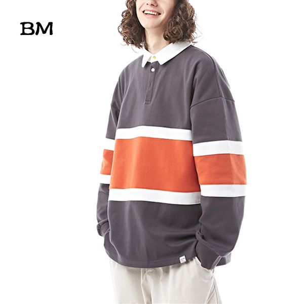 

уличная мода высокого качества нашивки с длинным рукавом мужчин корейский стиль одежды сыпучие hip hop толстовка color matching, White;black